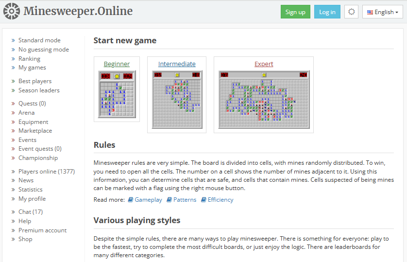 Minesweeper扫雷网页版入口minesweeper.online(pic1)